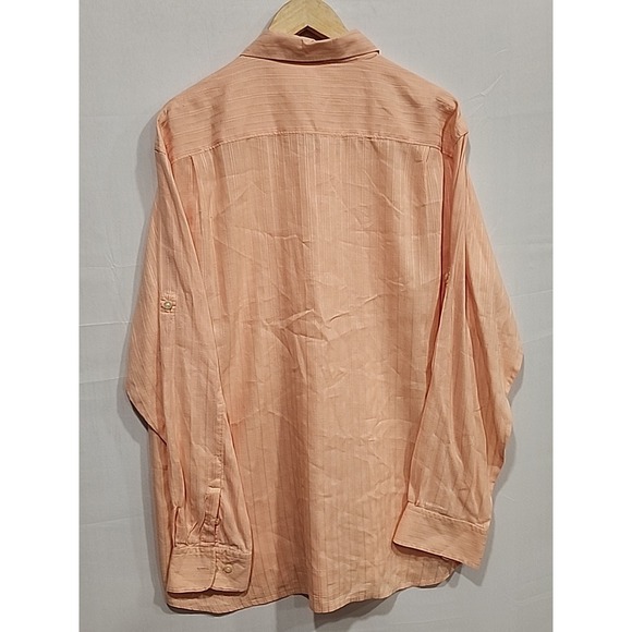 Tommy Bahama Shirt Mens XL Long-sleeve‎ Linen/Cotton Peach, Button-up Pockets - Picture 9 of 9